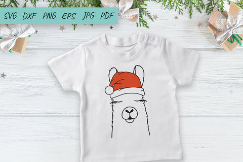 Christmas Llama Svg | Llama Santa hat Svg SVG Irina Ostapenko 