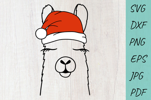 Christmas Llama Svg | Llama Santa hat Svg SVG Irina Ostapenko 