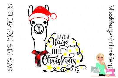 Christmas Llama SVG MissMarysEmbroidery 