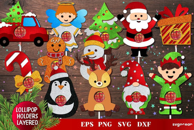 Christmas Lollipop Holders | Candy Holders | Svg Bundle | Cut File SVG SvgOcean 