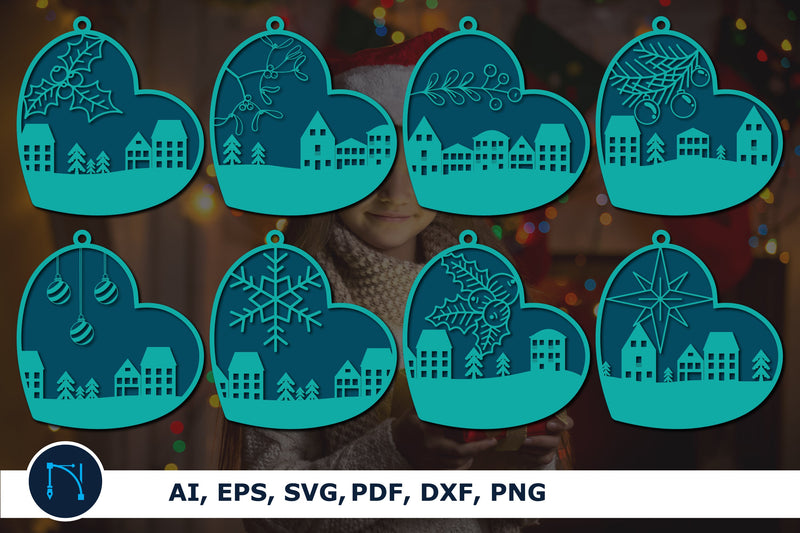 Christmas Love Heart Ornament bundle SVG SVG MD JOYNAL ABDIN 