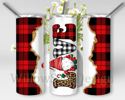 Christmas Love Tumbler Design Png, Christmas Glitter Buffalo Plaid 20oz Skinny Tumbler, Christmas Gnome Tumbler Template, Christmas Leopard Tumbler Png, Christmas Sublimation Design, Digital Download Sublimation WillowSageDesign 