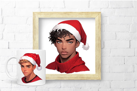 Christmas Male Clipart Bundle, Fashion Men Sublimation Sublimation OrangeBrushStudio 