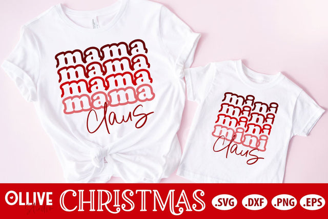 Christmas Mama Claus and Mini Claus SVG SVG Ollive Studio 