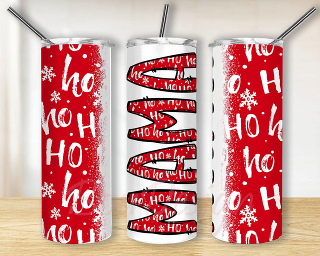 Christmas Mama Sublimation tumbler PNG, Merry Tumbler, Mom Life Printed Tumblers, Mama Tumbler PNG Sublimation BouDesign 