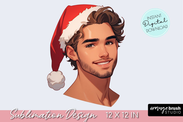 Christmas Man Sublimation Design Male Christmas Clipart Sublimation OrangeBrushStudio 