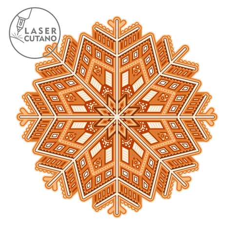 CHRISTMAS MANDALA Multilayer Wood Cut and Paper Cut Template, Home Decoration SVG LaserCutano 