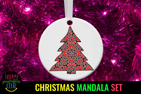 Christmas Mandala Set- Christmas Words- Mandala Christmas SVG Happy Printables Club 