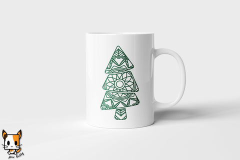 Christmas Mandala Set | Santa Hat, Christmas Tree, Stocking SVG Zen Kitty 
