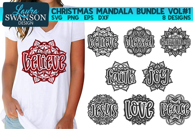 Christmas Mandala SVG Bundle Vol. 1 SVG Laura Swanson Design 