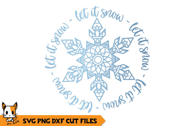 Christmas Mandala SVG | Let It Snow SVG Zen Kitty 