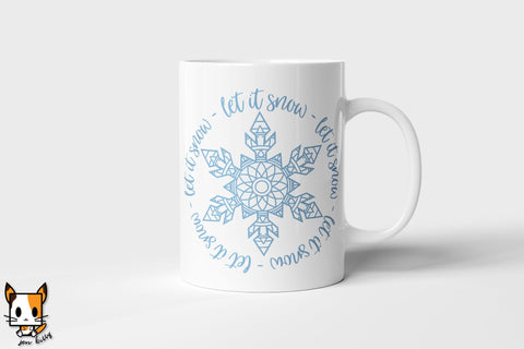 Christmas Mandala SVG | Let It Snow SVG Zen Kitty 