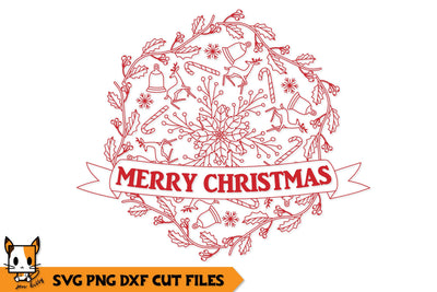Christmas Mandala SVG | Merry Christmas SVG Zen Kitty 
