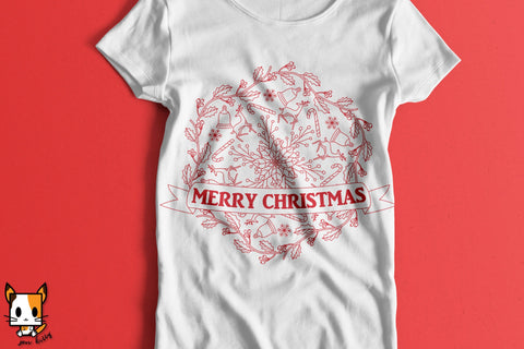 Christmas Mandala SVG | Merry Christmas SVG Zen Kitty 