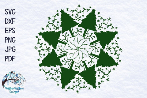 Christmas Mandala SVG SVG Wispy Willow Designs 