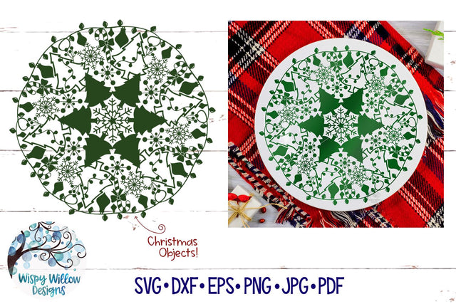 Christmas Mandala SVG SVG Wispy Willow Designs 