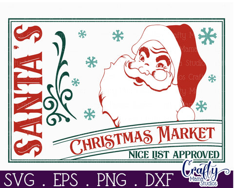 Christmas Market Sign, Vintage Christmas Farmhouse Svg SVG Crafty Mama Studios 