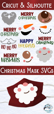 Christmas Masks SVG Bundle SVG Wispy Willow Designs 