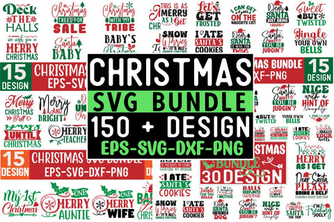 Christmas Mega Bundle 150 Design SVG CraftingStudio 