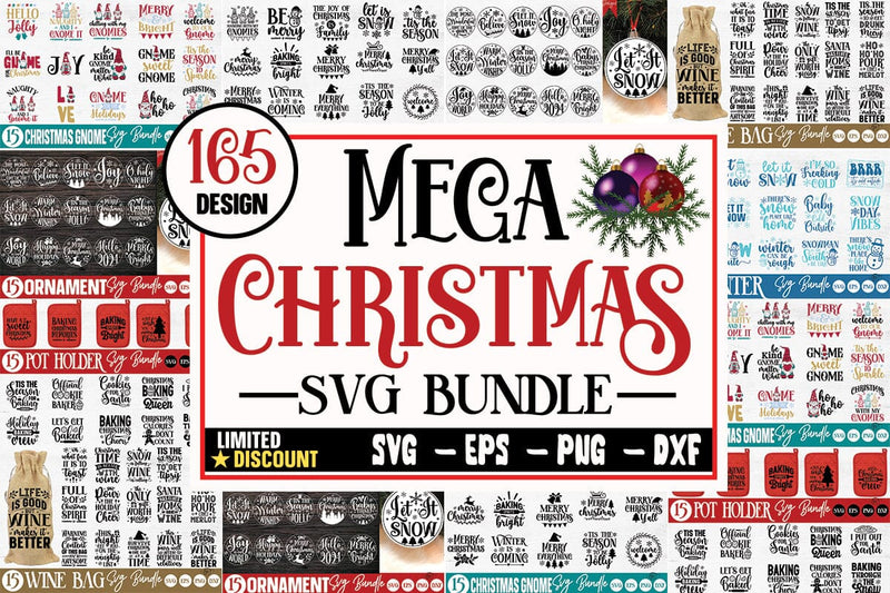 Christmas Mega Svg Bundle, 165 Huge Christmas Svg Bundle - So Fontsy