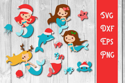 Christmas Mermaid Svg Christmas Cut File SVG dadan_pm 