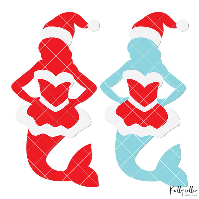 Christmas Mermaid SVG Kelly Lollar Designs 