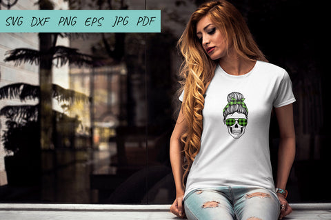 Christmas messy bun, Buffalo Plaid Mom Life, Skull Messy Bun SVG Irina Ostapenko 