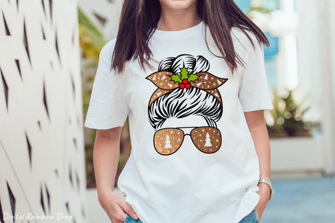 Christmas messy bun svg, Christmas mom life svg, Christmas SVG Digital Rainbow Shop 