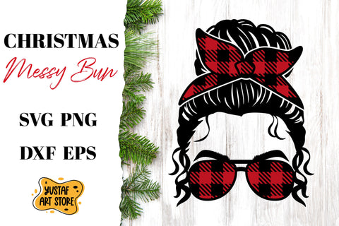 Christmas Messy Bun SVG mini Bundle 4 design SVG Yustaf Art Store 