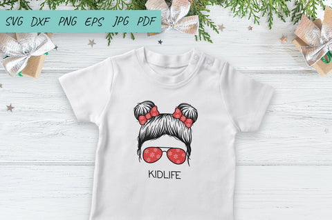 Christmas Messy Bun SVG, Mom Life, Kid life Svg SVG Irina Ostapenko 