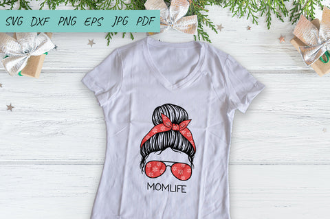Christmas Messy Bun SVG, Mom Life, Kid life Svg SVG Irina Ostapenko 