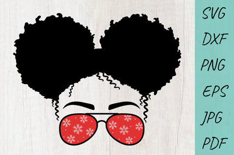 Christmas Messy Bun SVG | Mom Life SVG | Afro Women SVG SVG Irina Ostapenko 