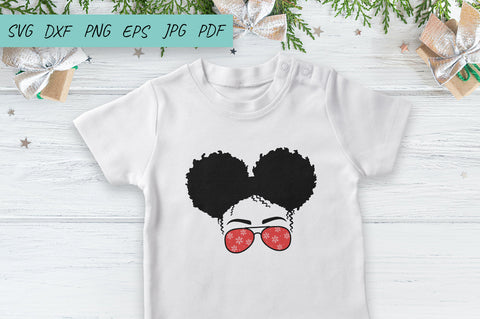 Christmas Messy Bun SVG | Mom Life SVG | Afro Women SVG SVG Irina Ostapenko 