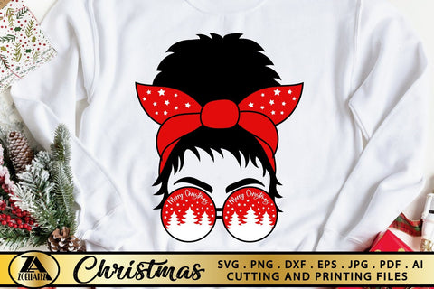 Christmas Messy Bun SVG Mom Life SVG Merry Christmas SVG SVG zoellartz 