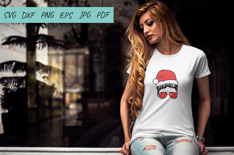 Christmas Messy Bun SVG, Mom Life SVG, Mom Life Santa Hat SVG Irina Ostapenko 