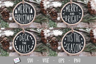 Christmas Mini Bundle - 4 Round Ornament SVG Designs SVG Stacy's Digital Designs 