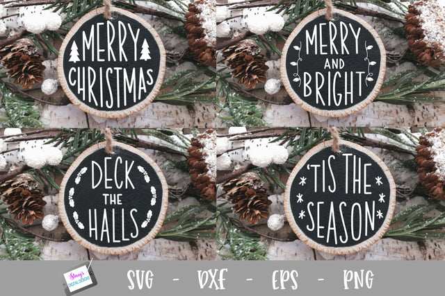 Christmas Mini Bundle - 4 Round Ornament SVG Designs SVG Stacy's Digital Designs 