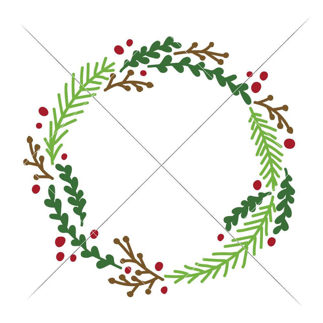Christmas Mistletoe Wreath for Monogram SVG Chameleon Cuttables 