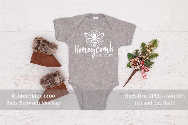 Christmas Mockup, Rabbit Skins 4400 Heather Mockup, Baby Bodysuit Mockup Mock Up Photo Honeycomb Mockups 