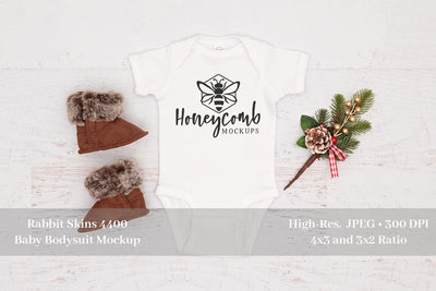 Christmas Mockup, Rabbit Skins 4400 White Mockup, Baby Bodysuit Mockup Mock Up Photo Honeycomb Mockups 