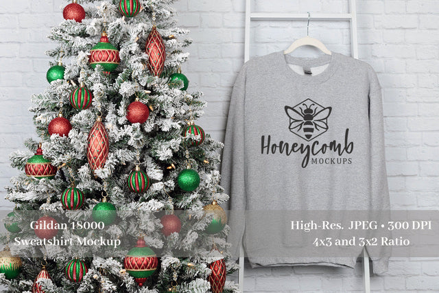 Christmas Mockup, Sport Grey 18000 Mockup, Grey Sweatshirt Mockup Mock Up Photo Honeycomb Mockups 