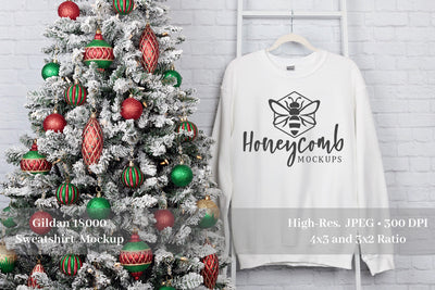Christmas Mockup, White 18000 Mockup, White Sweatshirt Mockup Mock Up Photo Honeycomb Mockups 