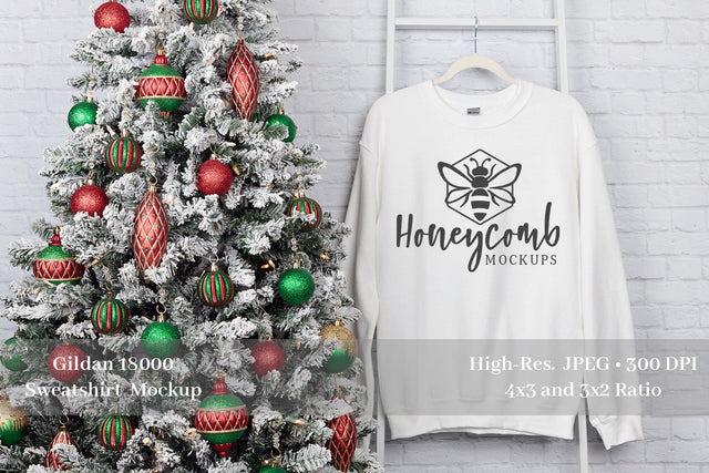 Christmas Mockup, White 18000 Mockup, White Sweatshirt Mockup Mock Up Photo Honeycomb Mockups 