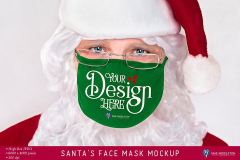 Christmas Mockup with Santa | Face Mask styled photo - *jpeg file Mock Up Photo Mae Middleton Studio 