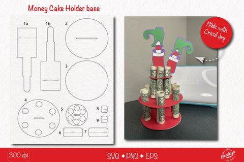 Christmas money cake holder SVG Bundle| Cardstock money cake| Christmas Money holder svg Bundle SVG Createya Design 