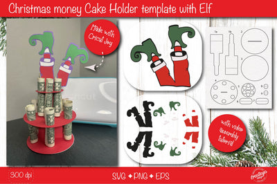 Christmas money cake holder SVG| Cardstock money cake| Christmas Money holder svg SVG Createya Design 