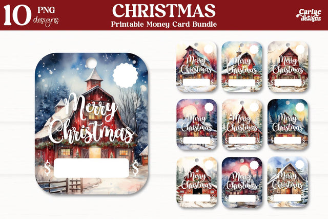 Christmas Money Card Bundle Sublimation Carla C Designs 