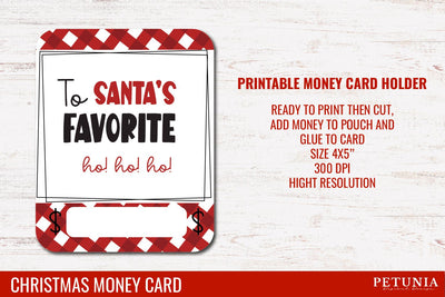 Christmas Money Card | Money Card Holder PNG SVG Petunia Digital Design 