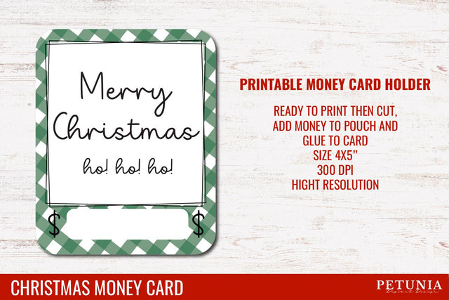 Christmas Money Card | Money Card Holder PNG SVG Petunia Digital Design 