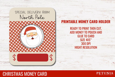 Christmas Money Card | Money Card Holder PNG SVG Petunia Digital Design 